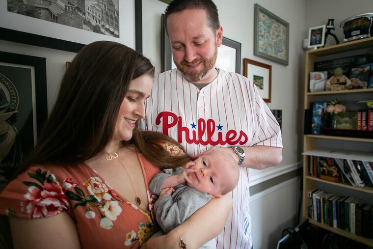 Laurel and Derek with baby Arthur