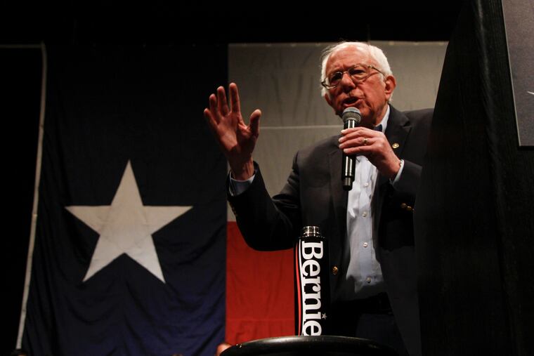 Sen. Bernie Sanders (I-Vt.) speaks at a campaign event in El Paso, Texas, on Saturday.