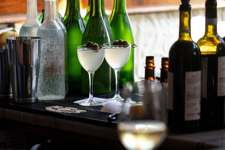 Cocktails on the bar at Fiorella in Philadelphia, PA on Monday, August 15, 2022.