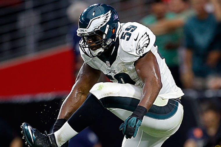 Linebacker DeMeco Ryans during his time with the Eagles. (Yong Kim/Staff file photo)