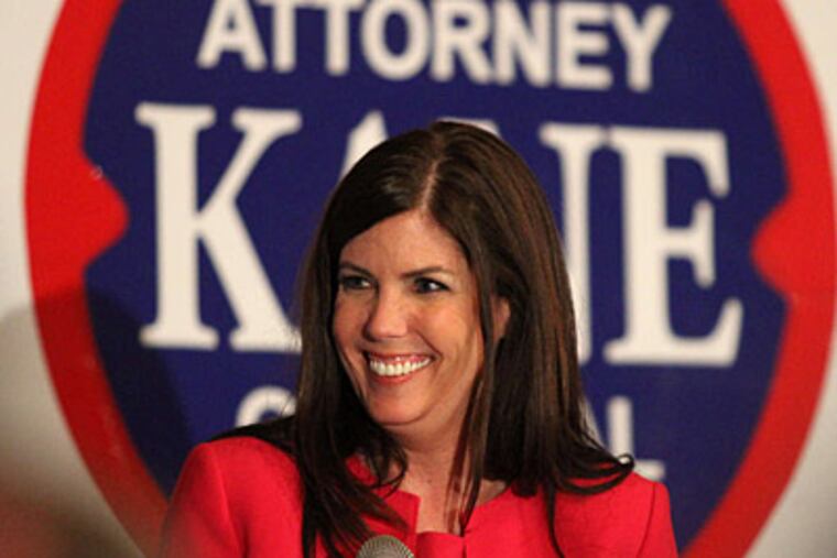 Kathleen Kane after winning the Democratic nod for attorney general. She hopes to be the first Democrat and first woman elected to the state office.