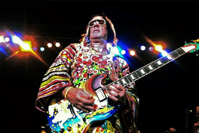 Upper Darby native son Todd Rundgren, shown here at the Tower Theater in 2012, played the first of two shows at the Fillmore on Monday. He was scheduled return with his The Individualist: A True Star Tour to the Fishtown venue on Tuesday. (April Saul/Staff)