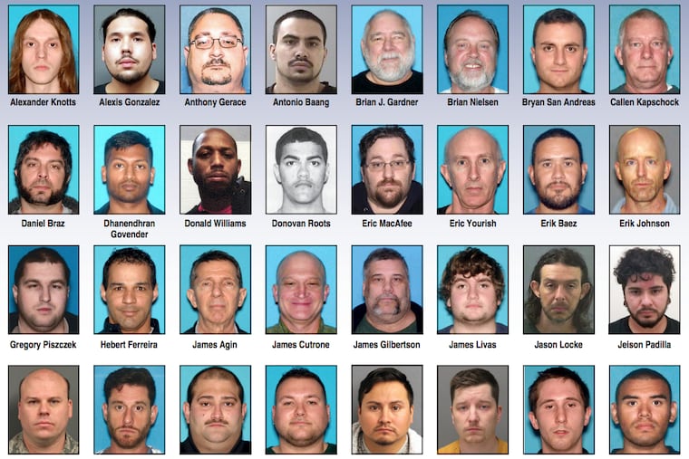 Some of the 79 men New Jersey authorities said were arrested on sex-offense charges in a nine-month-long sweep called “Operation Safety Net.”