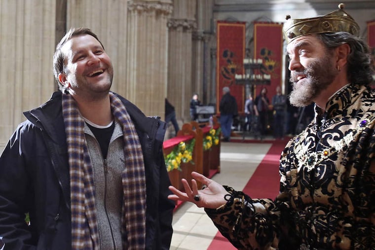 "Galavant" creator Dan Fogelman (left) on set with Timothy Omundson, who plays the king in the ABC musical comedy series Galavant. (ABC/Nick Ray)