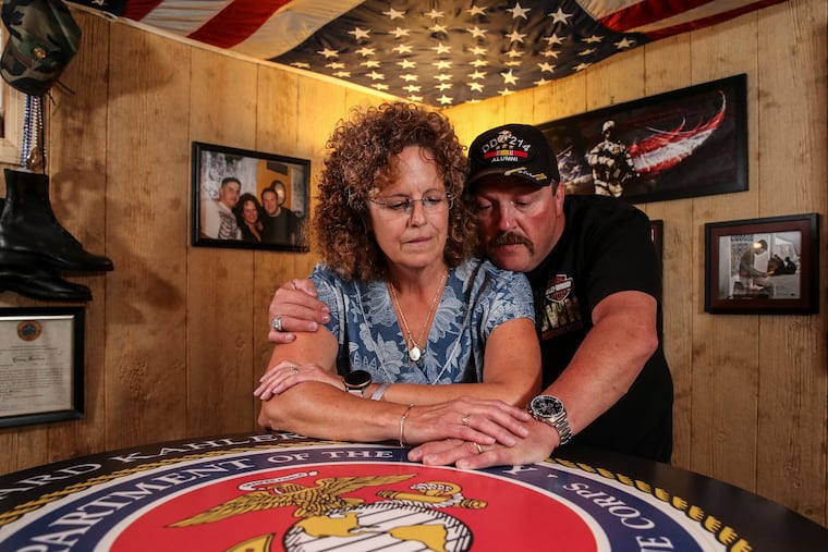 Bart and Connie Howard, whose son, Lance Cpl. Abram Howard, was killed in combat in Afghanistan in 2010, in their Montoursville, Pa., home.