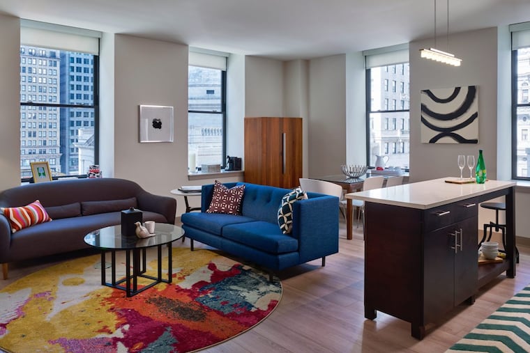A unit at the Griffin, an 18-story luxury apartment building at 1338 Chestnut St., near Broad.