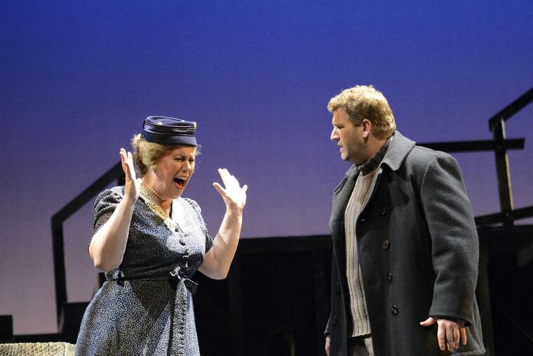 Caroline Worra as Ellen Orford and Alex Richardson as Peter Grimes in the Princeton Festival's production of "Peter Grimes."