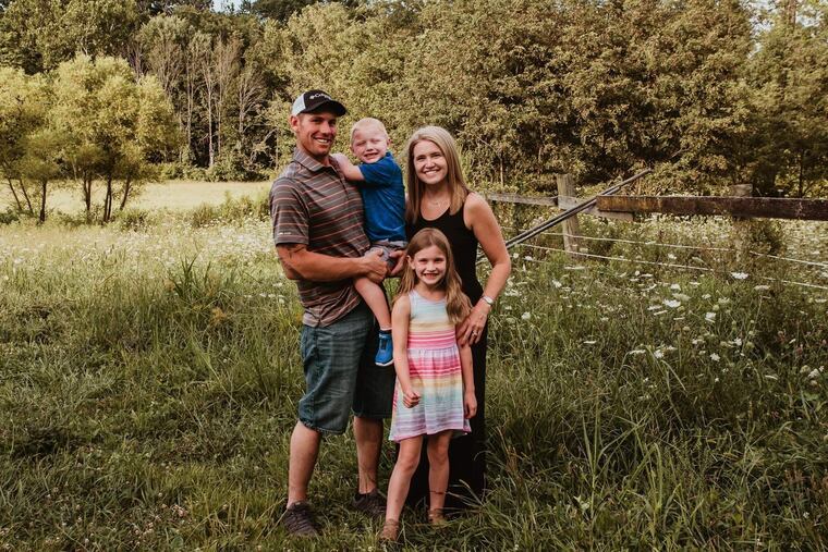 The Bricker family poses in 2019. In 2015, when Ashley gave birth to her son, Johnny, newborn screening saved his life by identifying serious medical conditions.