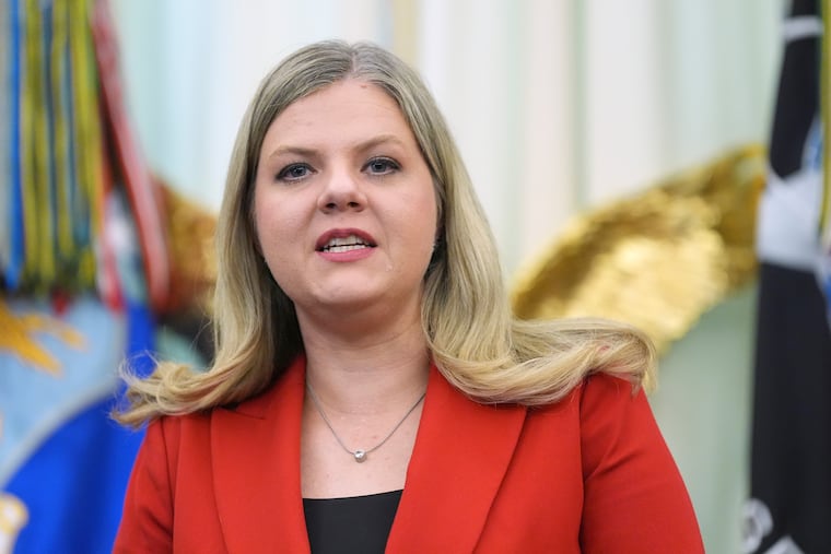 Heidi Overton, deputy director of the White House Domestic Policy Council, speaks during a meeting to sign an executive order about vaccines, Monday, Aug. 10, 2026, in the Oval Office of the White House in Washington. (AP Photo/Jacquelyn Martin)