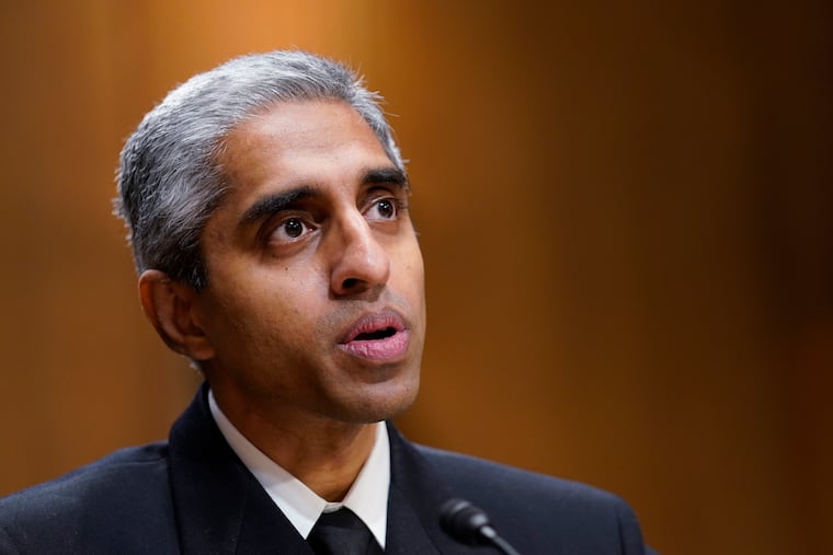 U.S. Surgeon General Dr. Vivek Murthy testifies before the Senate Finance Committee on Capitol Hill in Washington, on Feb. 8, 2022.