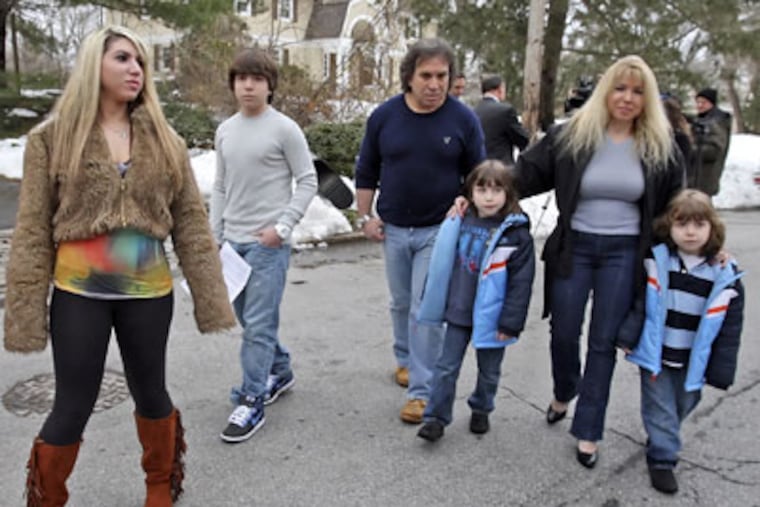 Harriton High School sophomore Blake Robbins (second from left) along with older sister Paige (left) father Michael, mother Holly and younger siblings Chase and Austin. (Steven M. Falk / Staff photographer)