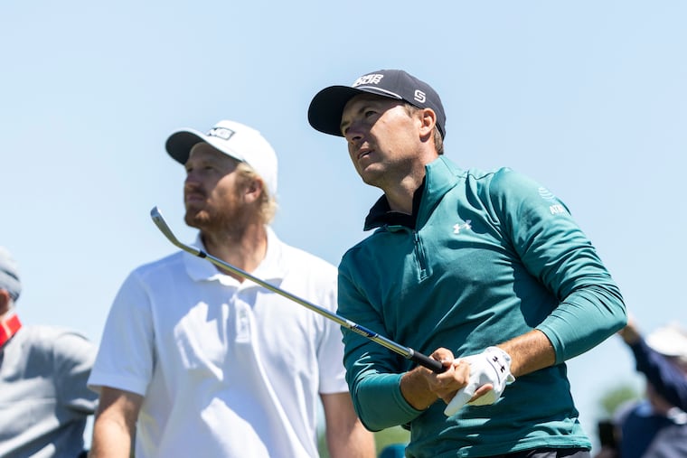 Jordan Spieth was out at Aronimink getting in some practice Tuesday ahead of this week's PGA Championship.