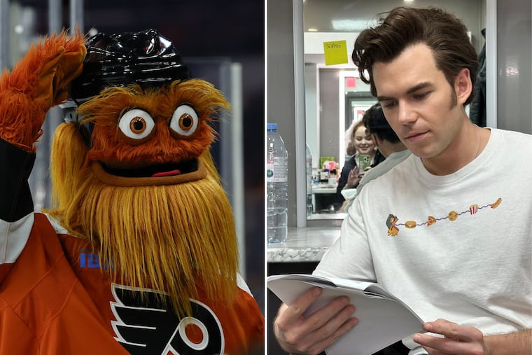 'Bridgerton' heartthrob Luke Newton was spotted in a behind-the-scenes photo repping an elusive promotional Gritty T-shirt. Where did he get it? Why does he have it? The internet would like some answers.