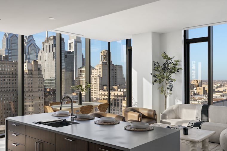 The penthouses at 210 S. 12th are on the 30th and 31st floors and have floor-to-ceiling windows with Philadelphia skyline views.