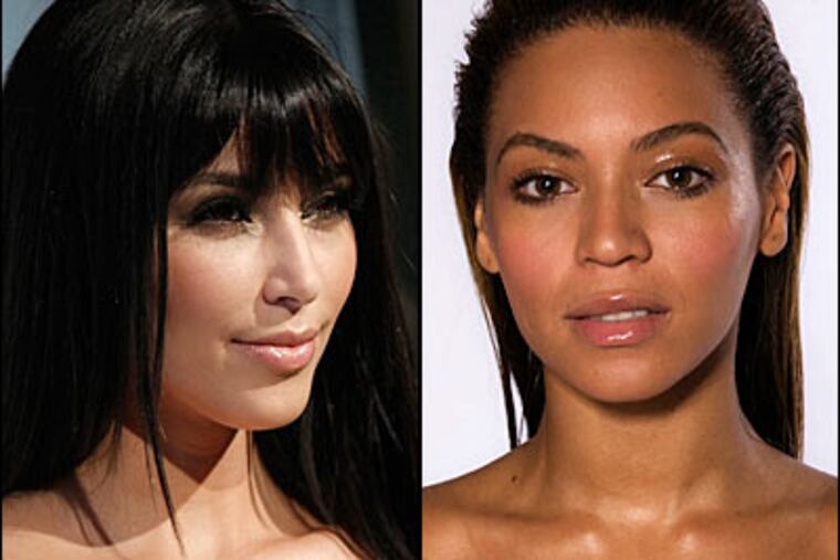 Kim Kardashian and Beyonce are two celebs that got a lot of exposure in 2008, maybe too much exposure? (AP)