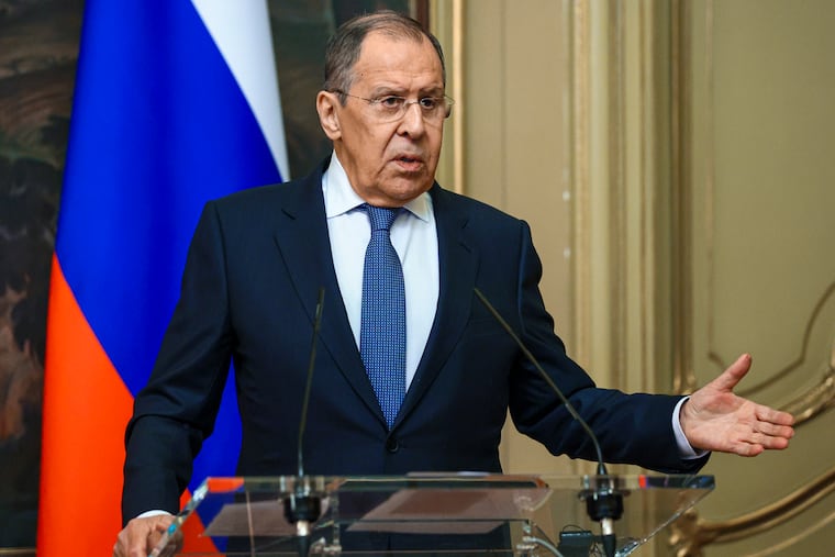 This photo released by Russian Foreign Ministry Press Service shows Russian Foreign Minister Sergey Lavrov.