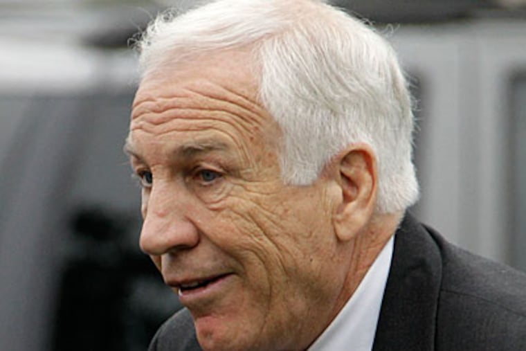 Jerry Sandusky arrives at the Centre County Courthouse in Bellefonte, Pa. (AP Photo/Gene J. Puskar)
