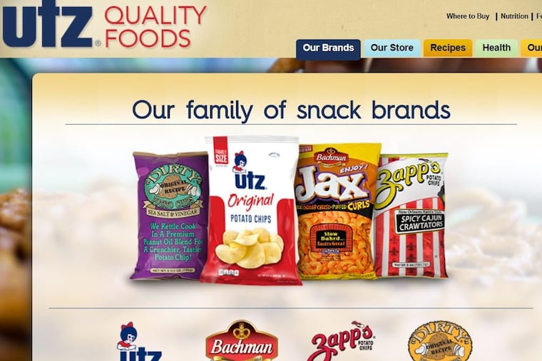 Some of Utz Quality Foods’s snack-food brands.