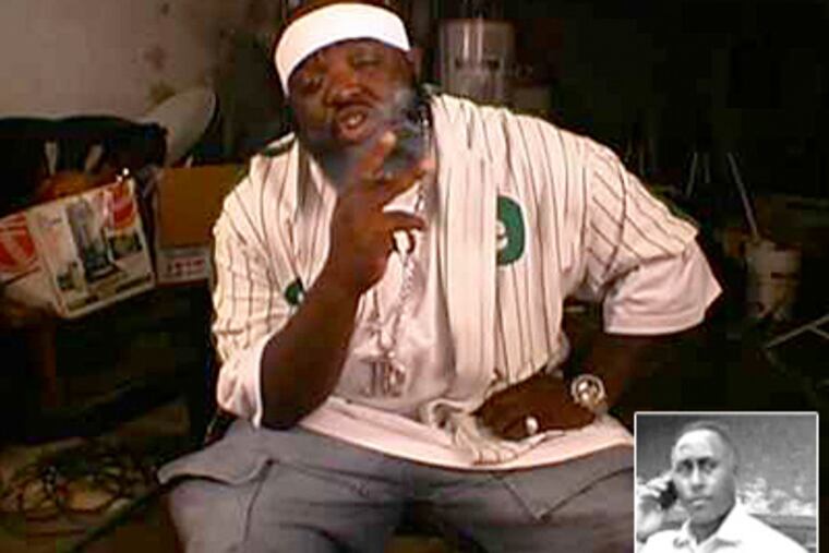 Rickie Durham (inset) denies having tipped off drug kingpin Alton "Ace Capone" Coles (seen here in a still from a rap video), to impending raids of Coles' home and those of his top associates.