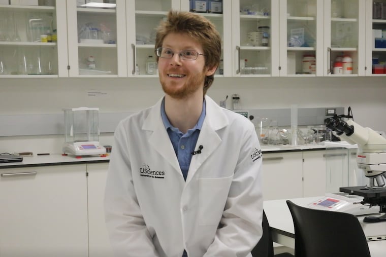 Jason Wallach in his lab at the University of the Sciences in Philadelphia. Wallach is leading research into new psychedelic compounds with scientists from UC San Diego and the Medical College of Wisconsin.
