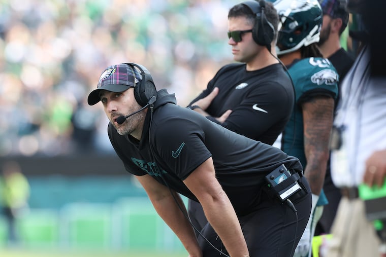 Eagles coach Nick Sirianni watches his team against the Cleveland Browns during the fourth quarter on Sunday.