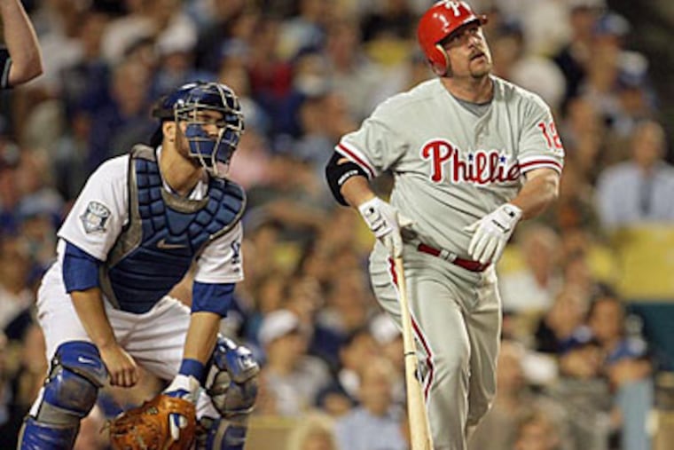 Matt Stairs' home run in Game 4 of the 2008 NLCS remains one of the signature moments of the Phillies' run to the World Series. (Yong Kim/Staff file photo)