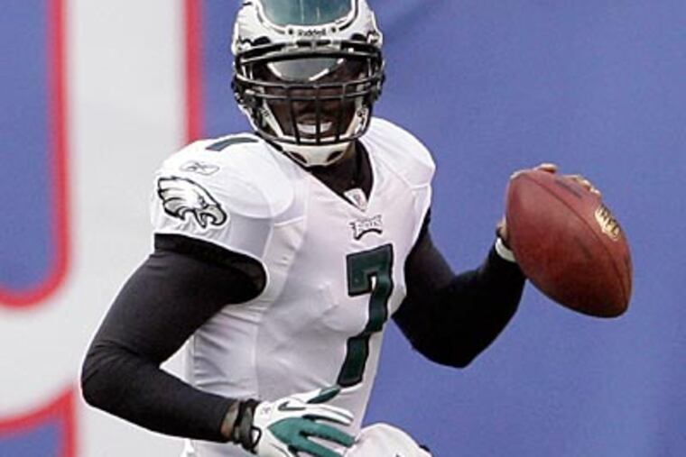 Michael Vick's midnight green jersey is the top-selling football jersey in the past 4 weeks. (Yong Kim / Staff Photographer)