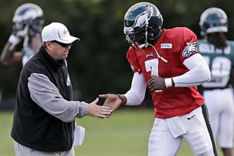 Michael Vick completed 11 of 15 passes for 123 yards and two touchdowns against the Steelers' blitzes. (Matt Rourke/AP)