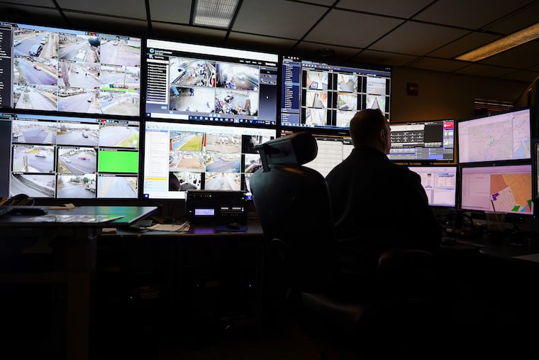 A 911 dispatcher working at the Delaware County Emergency Services Center on Jan. 5, 2022. Delaware County recently upgraded its emergency telecommunications system after years of dead zones and hacking.