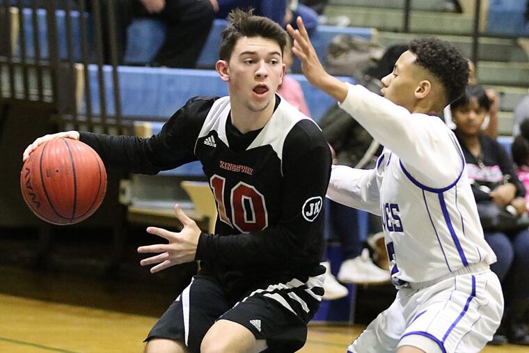 Williamstown guard Omar Ramos (right) defends Kingsway’s Rus Scanlan last season. Ramos scored 18 points on Wednesday against Glassboro.