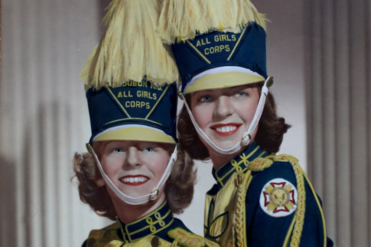 Copy of a 1953 portrait of Helen Davis Miller and Kitty Davis, her sister, when they were both members of the Bon-Bons. They called themselves the Bon Bons. For decades, this female marching ensemble was Audubon's pride and joy, featured in every parade. They disbanded in the'70s but are fondly remembered. Carol Terreri is a veteran of the Bon-Bons, an all-female drum and bugle corps that was once the pride of Audubon. 7/27/2013