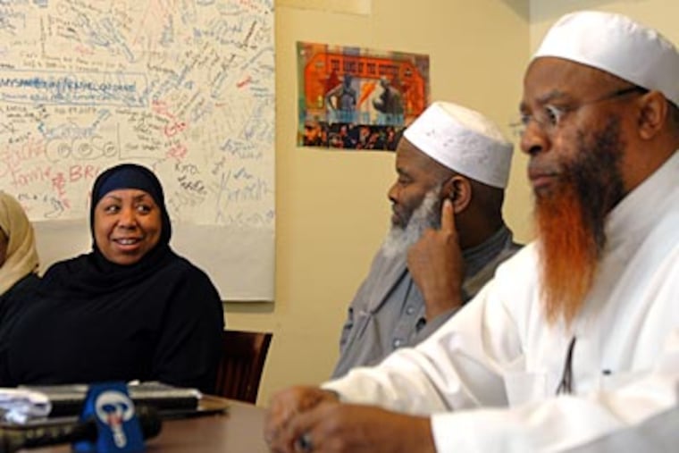 Plans for the health network are laid out by Muslim leaders (from left) Rashidah Abdul-Khabeer, Imam Siraj Wahhaj, and Imam F. Qasim ibn Ali Khan. (TOM GRALISH / Staff Photographer)