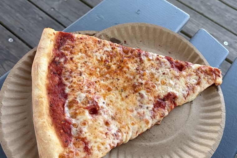 A plain slice from little Roma Pizza on the Ocean City Boardwalk, which outshined Manco's, Preps and Alex's in a recent taste test.