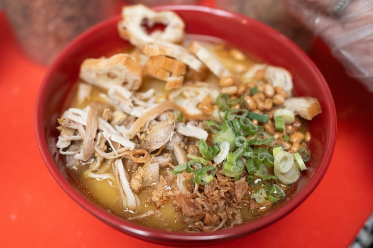 Stage two of making Congee at Griddle & Rice in South Philadelphia.