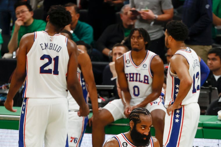 Sixers guard James Harden (1) remains steadfast in his desire to be traded.