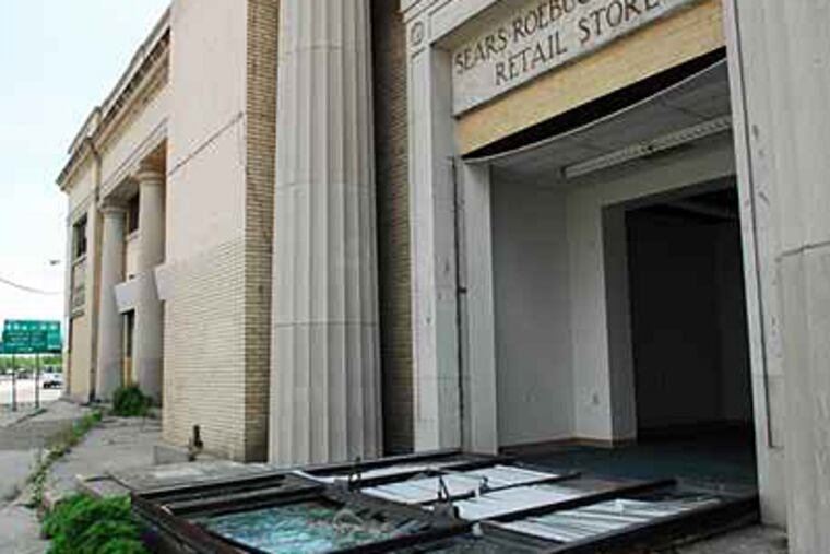 Vandals had damaged the Sears building, on Admiral Wilson Blvd in Camden, in this 2007 photo. (Sarah J. Glover / Staff Photographer)