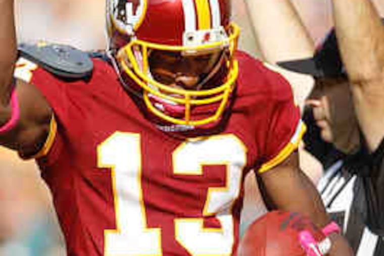 The Redskins' Anthony Armstrong had a wardrobe malfunction.