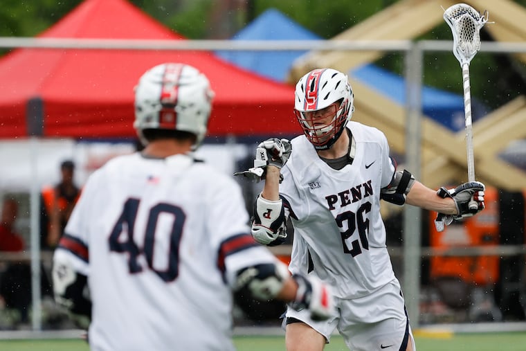 Penn's Sam Handley (right) is regarded as one of the best collegiate lacrosse players in the country. He'll lead No. 9 Penn this season, a team with aspirations of going even farther in the NCAA Tournament.