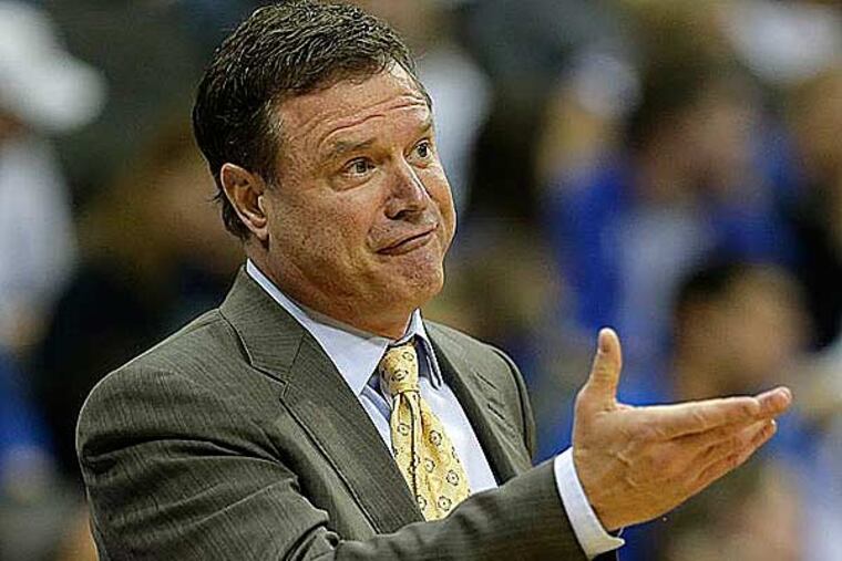 Kansas coach Bill Self during the first half of an NCAA college basketball game against Oregon State Friday, Nov. 30, 2012, in Kansas City, Mo. Kansas won the game 84-78. (Charlie Riedel/AP)