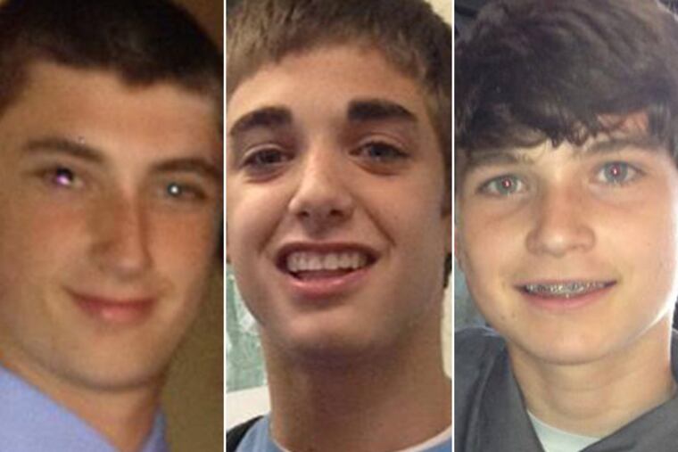 (From left) Cullen Keffer, Shamus Digney and Ryan Lesher. (Facebook photos)