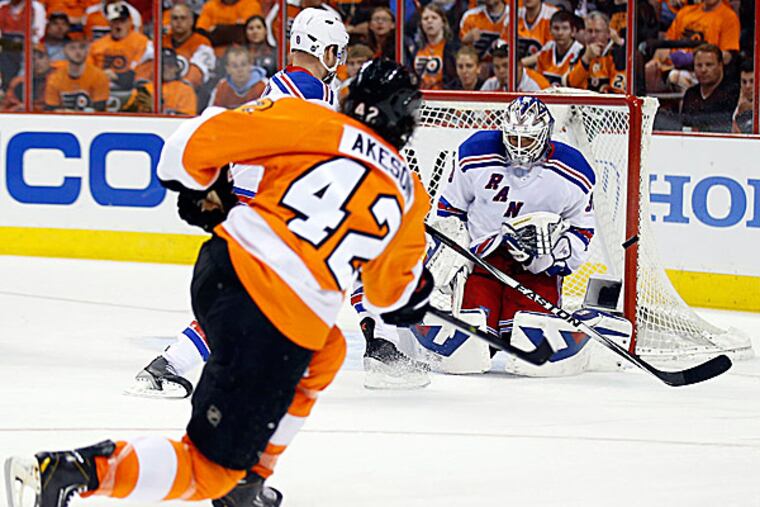 Flyers winger Jason Akeson. (Yong Kim/Staff Photographer)