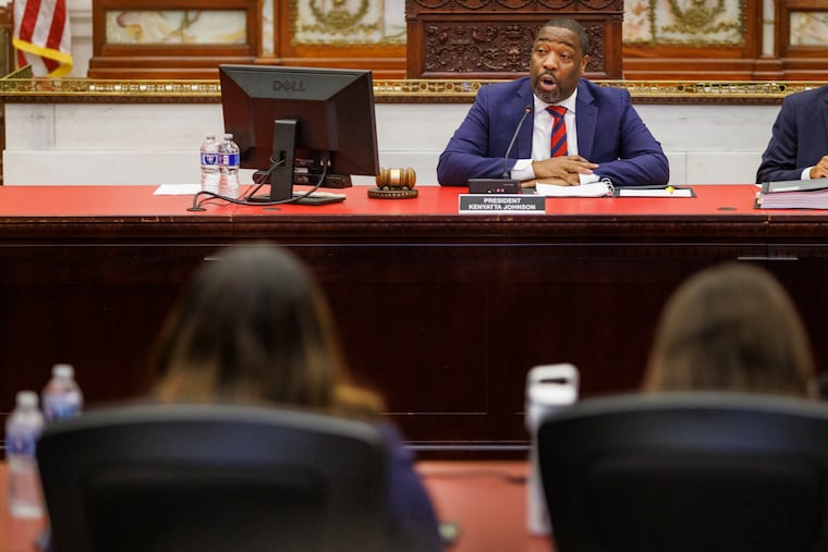 Philadelphia City Council President Kenyatta Johnson begins the first day of hearings on a proposed Sixers arena in Center City Tuesday.