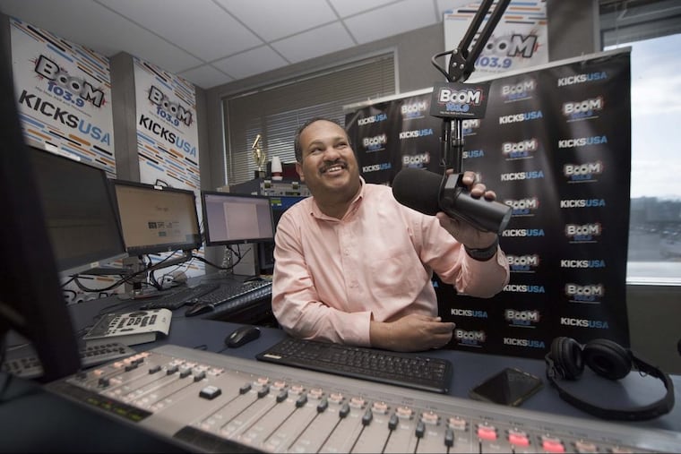 Philly DJ Colby Colb in the Boom 103.9 studio at Bala Cynwyd, PA. Thursday, April 5, 2018