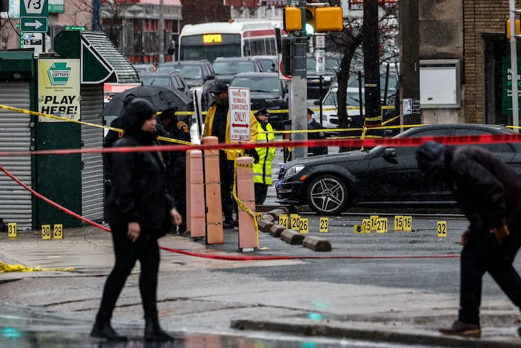 Eight juveniles were shot at the corner of Cottman and Rising Sun Avenues shortly before 3 p.m. Wednesday. More than 30 shell casings were found at the scene.