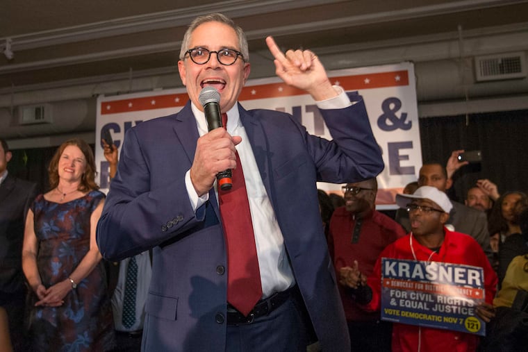 Larry Krasner, here on election night in 2017, campaigned for district attorney on a pledge to reverse wrongful convictions. Judges have denounced his tactics in several recent exoneration cases.