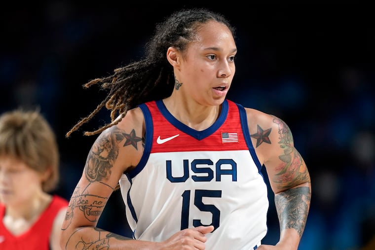 Brittney Griner (15) runs up court during women's basketball gold medal game against Japan at the 2020 Summer Olympics on Aug. 8, 2021, in Saitama, Japan. Russia has freed WNBA star Brittney Griner in a dramatic high-level prisoner exchange, with the U.S. releasing notorious Russian arms dealer Viktor Bout.