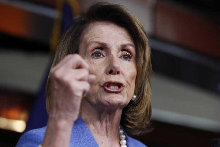 House Minority Leader Nancy Pelosi of Calif. speaks to reporters during a news conference on Thursday.