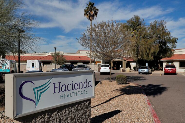 This Jan. 25, 2019, file photo shows the Hacienda HealthCare facility in Phoenix. The long-term care facility in Arizona is shutting down a unit where an incapacitated woman was raped and later gave birth, officials with Hacienda HealthCare announced Thursday, Feb. 7, 2019.