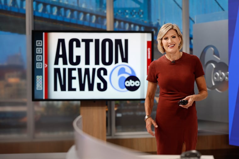 6abc meteorologist Cecily Tynan walks off the set at the 6abc studios in Philadelphia on Thursday, August 27, 2026.