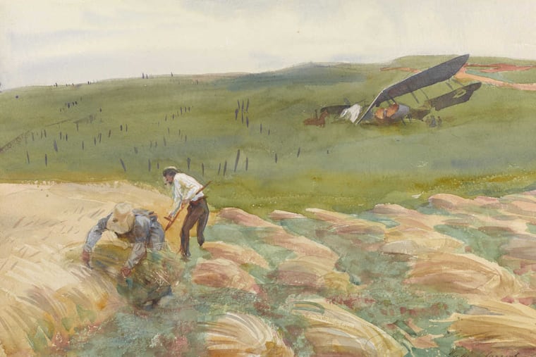 John Singer Sargent's "Crashed Aeroplane," 1918.
